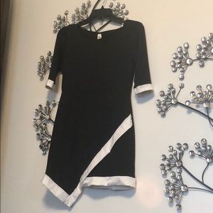 New Black and White Asymmetrical Dress